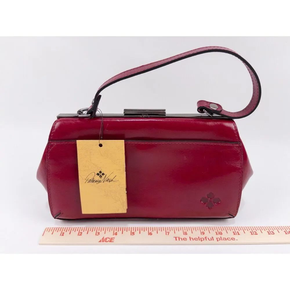 Patricia Nash Bovino Burgundy Red Tooled Leather Frame Satchel NWT